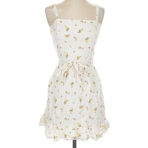 Hollister white mini dress with yellow flowers - L